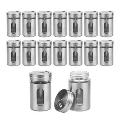 China Adjustable Spice Storage Containers Stainless Steel Salt And Pepper Shakers for sale