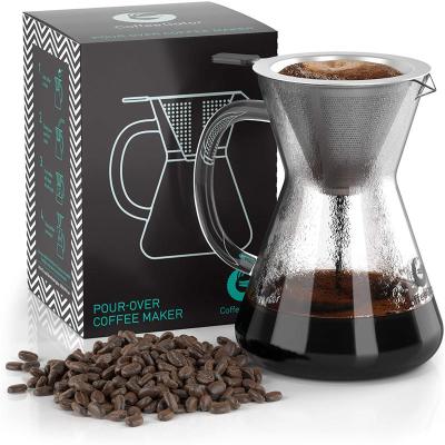 China Modern Essential Barista Tools Drip Coffee Brewer Pour Over Set 14Oz for sale