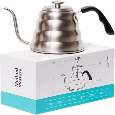 China Pour Over Coffee Stainless Steel Gooseneck Kettle With Thermometer for sale