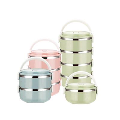 China Layered Stainless Steel Thermal Tiffin Box thermal Insulated Food Container For Student for sale