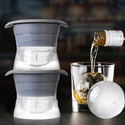 China Large Round Ice Ball Maker Silicone Sphere Ice Cube Tray Mold For Whiskey Cocktails for sale