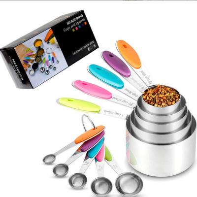 China 10pcs Stainless Steel Measuring Cups And Spoons Set For Cooking And Baking for sale