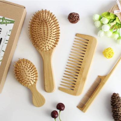 China Da escova de cabelo de bambu natural de Detangling da pá do pente do grupo de escova do cabelo escova de cabelo natural à venda