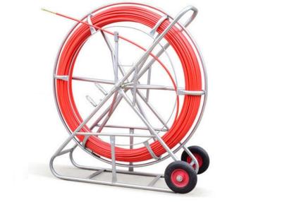 China 11mm Flexible Underground Cable Tools Rubber Wheel Fiberglass Snake Rod for sale