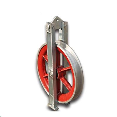 China Overhead Line Stringing Blcoks Cast Steel Single Sheave Cable Pulley Block for sale