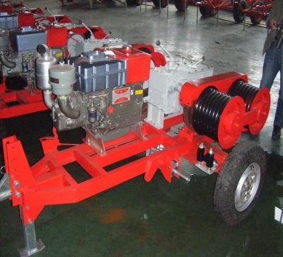 China Honda Engine 5 Ton Double Capstan Winch Cable Pulling Machine For Power Construction for sale