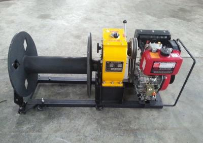China Diesel Engine Powered Wire Rope Pulling Winch 3 Ton Lightweight 100kg for sale