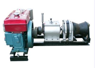 China Small Volume 5 Ton Cable Winch Puller Diesel Engine Powered Winch With Belt Driven for sale