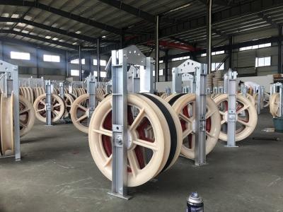 China 508X75m m 3 ruedas de nylon liaron al conductor de arriba Stringing Blocks en venta