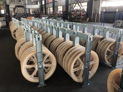 China Three Nylon Sheaves Conductor Transmission Line Stringing Blocks for sale