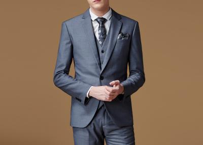 China El traje de pedazo de tres para hombre del llano gris de la sarga los pantalones de la chaqueta de 3 pedazos concede llevar formal en venta