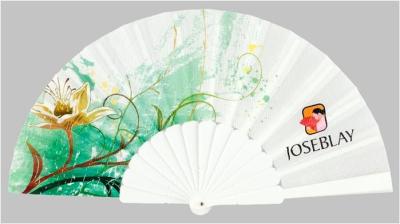China Custom Folding Hand Fans with plastic ribs and full color printed fabric ,  size 23cm for sale