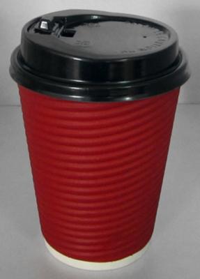 China Light Weight Disposable Paper Cups With Lids Anti Slip Design , Double Wall For Hot Drink for sale