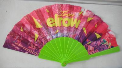 China 23cm promotion fabric folding fan with plastic ribs and printed fabric , perfect for promotion or decoration for sale
