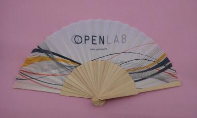 China 23cm Wooden Hand Held Custom Printed Folding Fans For Promotion Or Decoration for sale