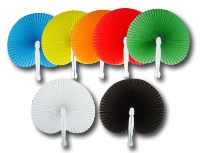China 14cm Round Foldable Fan With Palstic Handle ,  Can Print Logo Plastic Hand Held Fans for sale