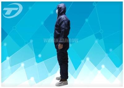 China Durable Non Woven Fabric Blue Disposable Coveralls Chemical Resistant Coveralls for sale