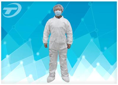 China Hood Waterproof Disposable Coverall Suit With Polypropylene Spunbond for sale
