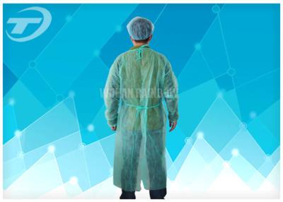China CPE Yellow Disposable Coveralls Waterproof Disposable Gown With Knitted Cuff for sale