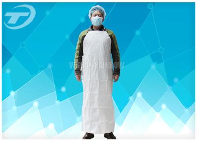 China Plastic Coated Aprons Waterproof  43 Gsm / Disposable White Coats for sale