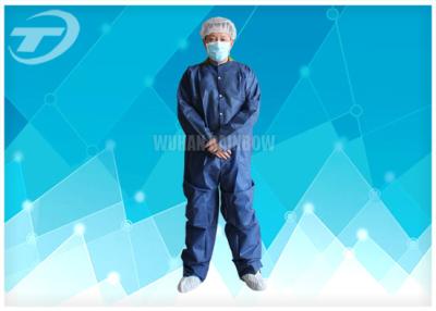 China PE Coated White Disposable Coverall Suit / Disposable Protective Suits For Men S To 5XL for sale