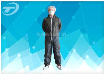 China S To 5XL Disposable Coverall Suit / Disposable Hooded Coveralls PE Coated For Men for sale