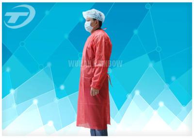 China Medical Disposable Lab Coats Breathable Non woven With Shirt Collar Knitted Cuff for sale