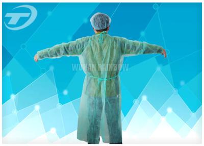 China Medical Lab Breathable Disposable Scrub Suits Non woven With Shirt Collar Knitted Cuff for sale