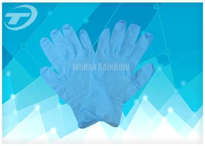 China Blue Color Medical Disposable Gloves Nitrile Exam Gloves Powder Free for sale