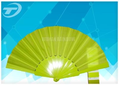 China Solid Color Fabric Personalized Folding Hand Fans With Plastic Handle for sale