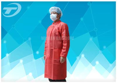China Lab Coats Breathable Non woven disposable medical scrubs With Shirt Collar Knitted Cuff for sale