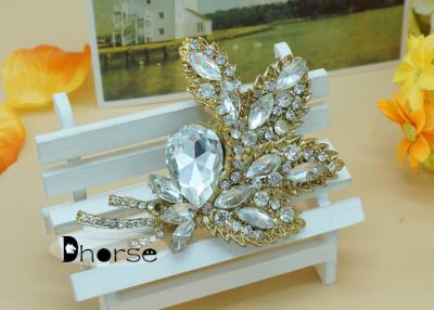 China Shining Crystal Bouquet Rhinestone Pins And Brooches , Antique Rhinestone Brooch for sale