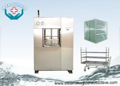 China Electric Vertical Lift Double Door Autoclave With Easy Access Loading Trolleys for sale
