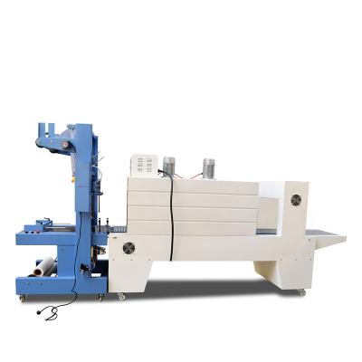 China Semi-automatic Beverage Beer and Mineral Water Sleeve Packer heat shrink flow sealing&shrinking film roll up shrink wrap packing machine for sale
