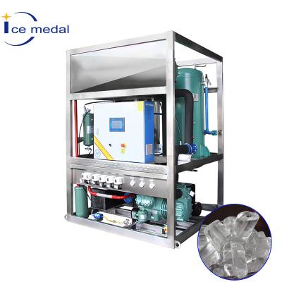 China PLC 1 Ton Tube Ice Machine/fabricante da medalha do gelo de gelo industrial do tubo 55,7 quilowatts à venda