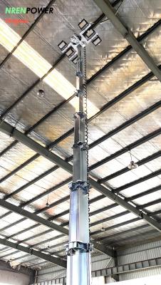 China 9m hydraulic telescopic mast light tower-mobile solar tower light 4 solar panels for sale