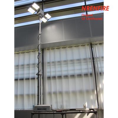 China 3.7m vehicle roof mount pneumatic telescopic mast light tower for fire tenders/ remote control/ robot mast light à venda