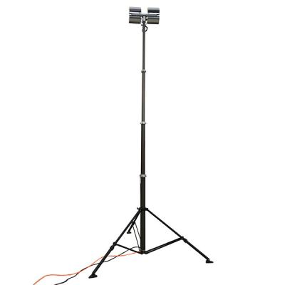 China 4.2m Height Pneumatic Telescopic Mast Tower Light 4x50W LED lamps mounted with ground mounting tripod bracket for sale