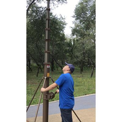 China 10m manual crank lifting telescopic mast-aluminum materials-telescoping mast-antenna mast for sale