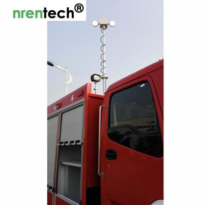 China Fire Tender Mounted 7.6m Telescopic Mast Light Tower/ Pneumatic Telescopic Mast for sale