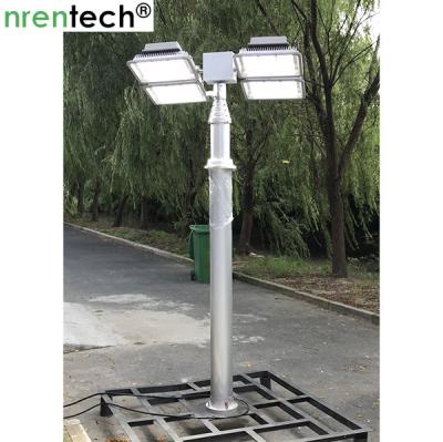 China 12m pneumatic telescopic mast lighting tower 6x120W LED mounted for fire tender lighting tower for sale
