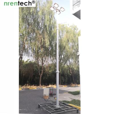 China 6m remote control pan tilt pneumatic telescopic mast light-4x1000W halogen-inside electric wire mast for sale