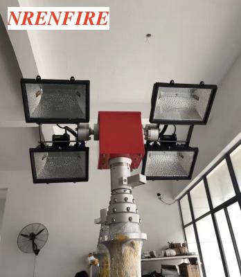 China 9m vertical mount pneumatic telescopic mast lighting tower 4x1000W Halogen Lamps for sale