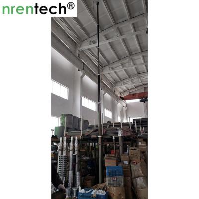 China 9m lighting pneumatic telescopic mast/ inside wires/  pneumatic lifting/ 50kg payloads/ 2.2m retraction for sale