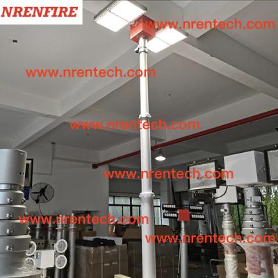 China 6m pneumatic telescopic mast lighting tower 4x180W LED lights- fire tender mounted telescopic mast light for sale