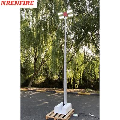 China 4x120W LED lamps mounted roof mast light 4.5m pneumatic telescopic mast, vehicle roof mount mast light tower for sale