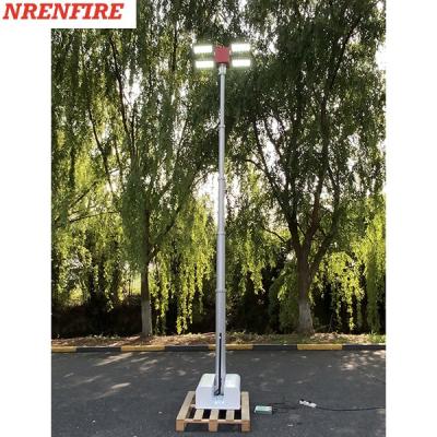 China 4x120W LED lamps mounted roof mast light 4.5m pneumatic telescopic mast, vehicle roof mount mast light tower for sale