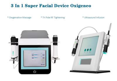 China Super Facial Platform 3 In 1 Co2 Bubble Facial Oxgynation Ultrasound Rf Machine For Glowing Skin en venta