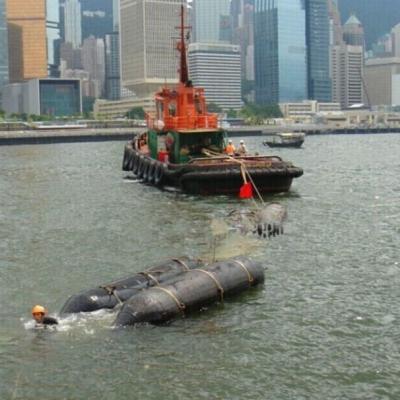 中国 水引き揚げるボートの海難救助のエアバッグの黒いゴム製のボートの回復エアー バッグの下 販売のため