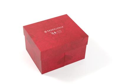 China Caixas de doces de papelão vermelho de 2 camadas embalagem no meio do outono para bolo da lua à venda